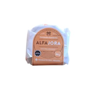 Alfajor CORAZON CONTENTO vegano cacao y naranja.