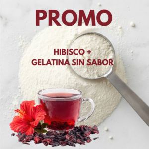 PROMO 500gr gelatina sin sabor y 500gr hibisco
