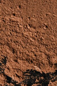 Close-up shot of textured illite clay showcasing its detailed surface.